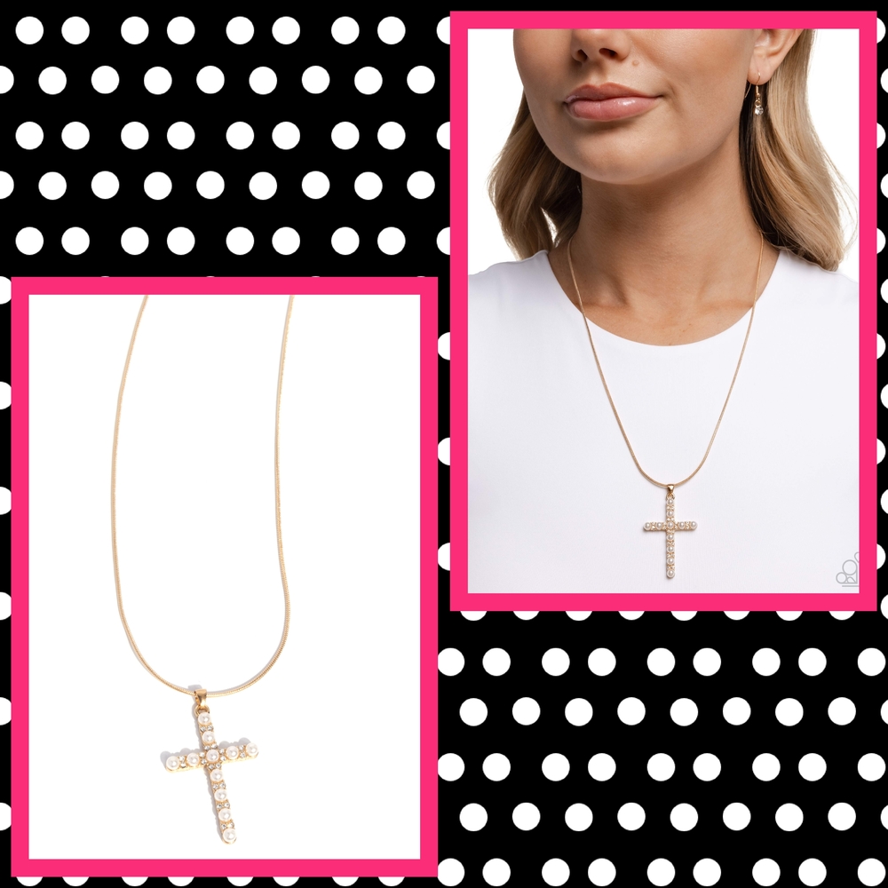 2/$10 Paparazzi Holy Harmony - Gold Cross Necklace